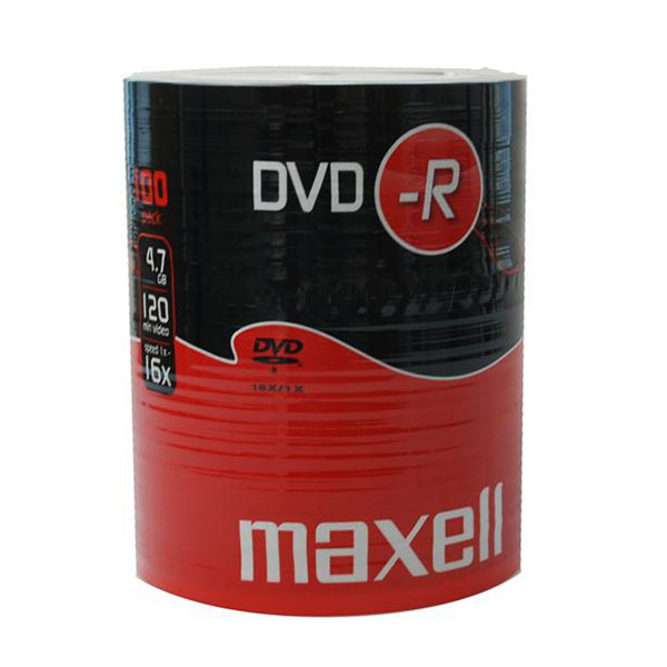 Maxell DVD-R 4.7Gb 120 min 16X - 100 Shrink Wrapped Pack