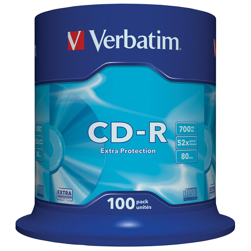 Verbatim CD-R Extra Protection Discs - 700MB - 52x Speed - 100 Pack