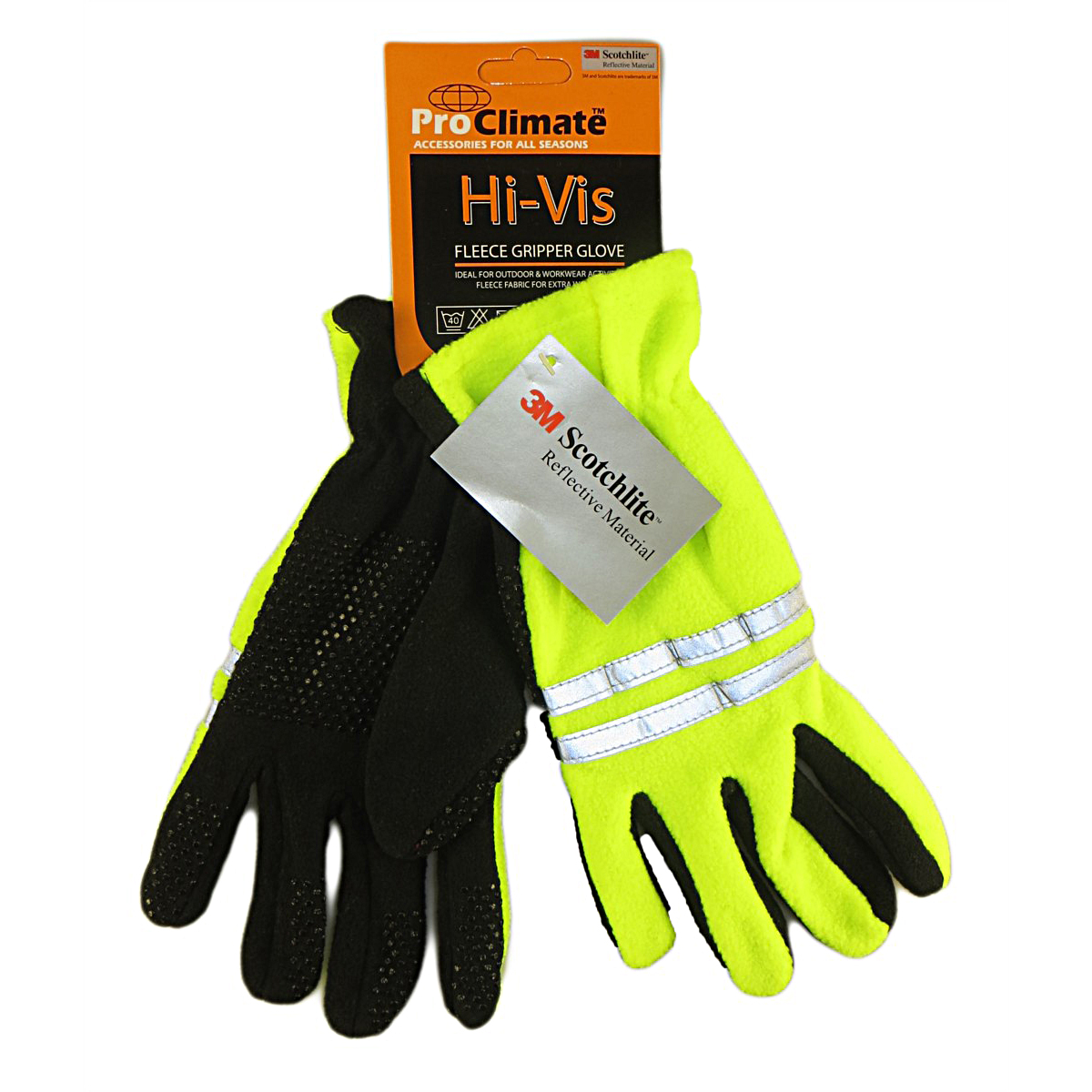 Proclimate Hi Vis Fleece Gripper Gloves