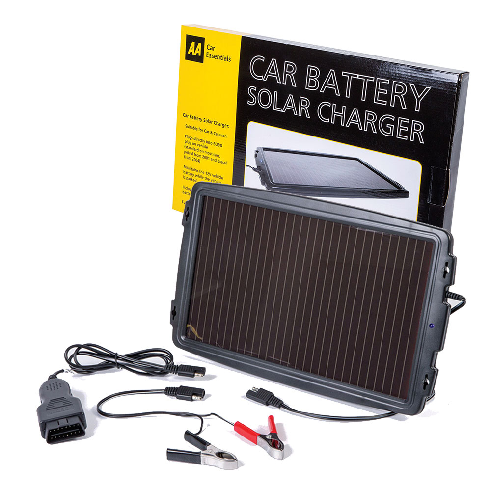 AA Car Essentials 12V Solar-Powered Car Battery Charger Solar Panel