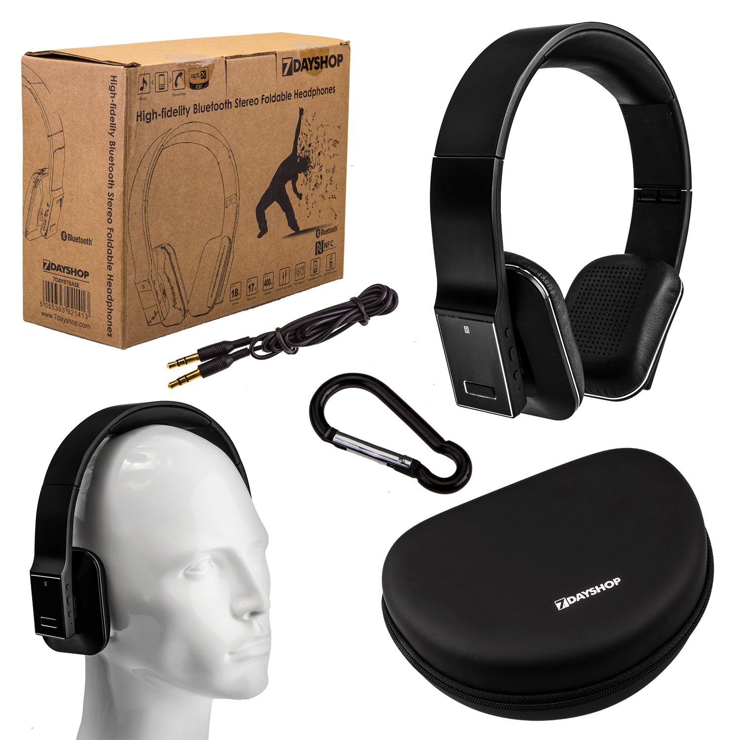 7dayshop R7 Wireless Bluetooth 4.0 aptX Stereo Headphones With Hands Free Mic And Travel Case