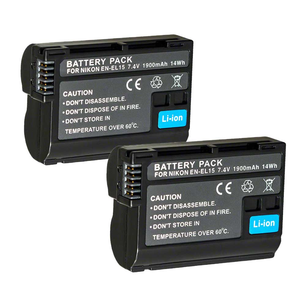 7dayshop Compatible EN-EL15 Camera Battery - 1900mAh for Nikon - Twin pack