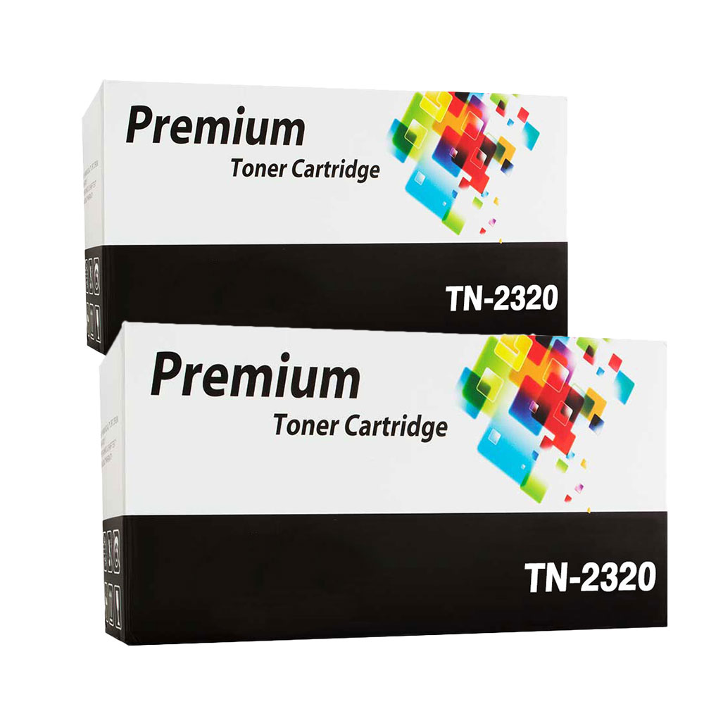 7dayshop Non-OEM TN2320 Black Toner Cartridge for Brother Twin Pack