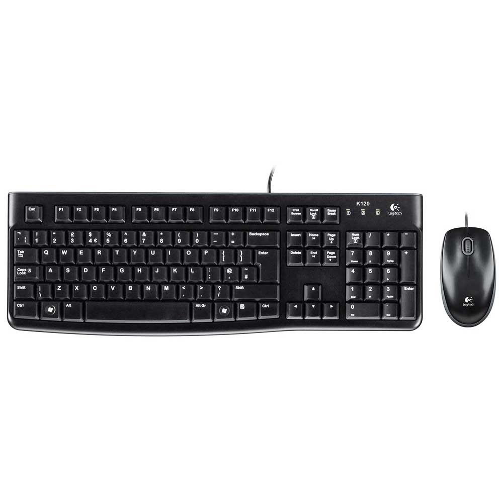 Logitech MK120 USB Desktop Keyboard and Optical Mouse Set QWERTY UK Layout