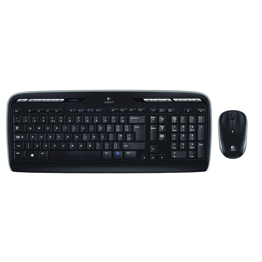 Logitech MK330 2.4GHz Wireless Keyboard and Optical Mouse Set Plug & Play QWERTY