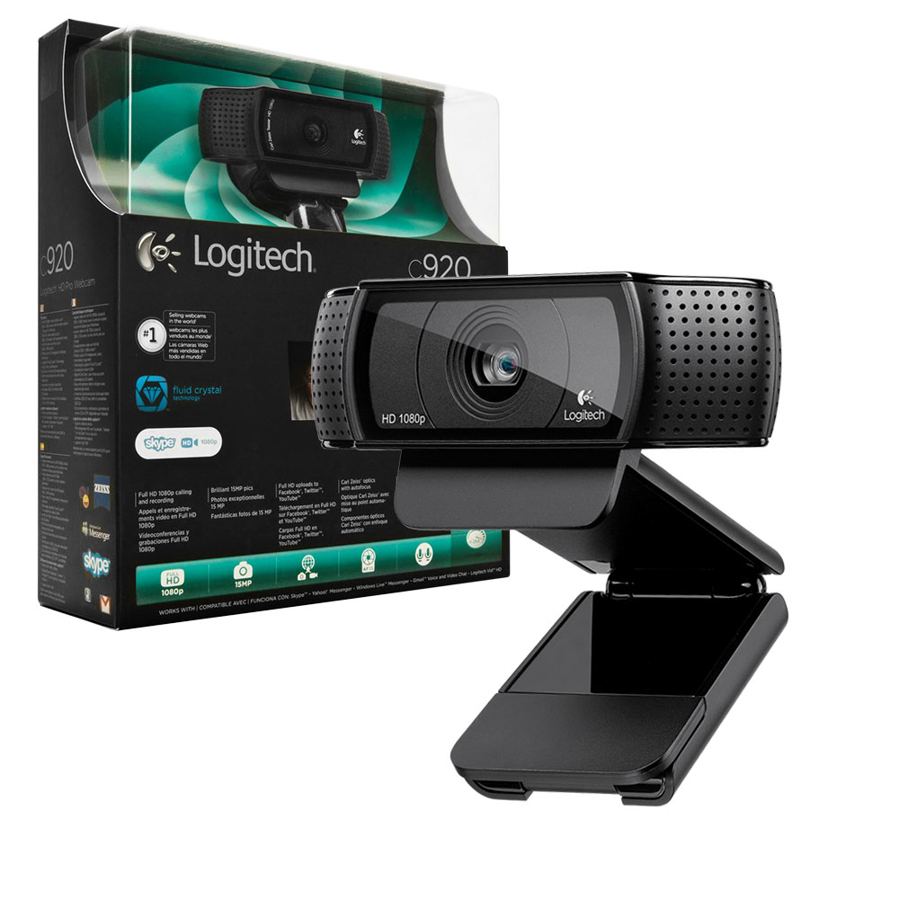 Logitech C920 HD Pro USB 1080p Webcam with Microphone - Extra HQ Video and Sound