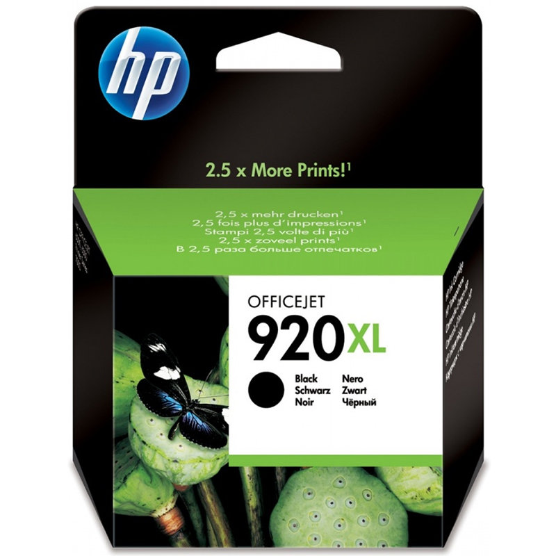 HP Original 920XL Black Officejet Ink Cartridge (CD975AE)