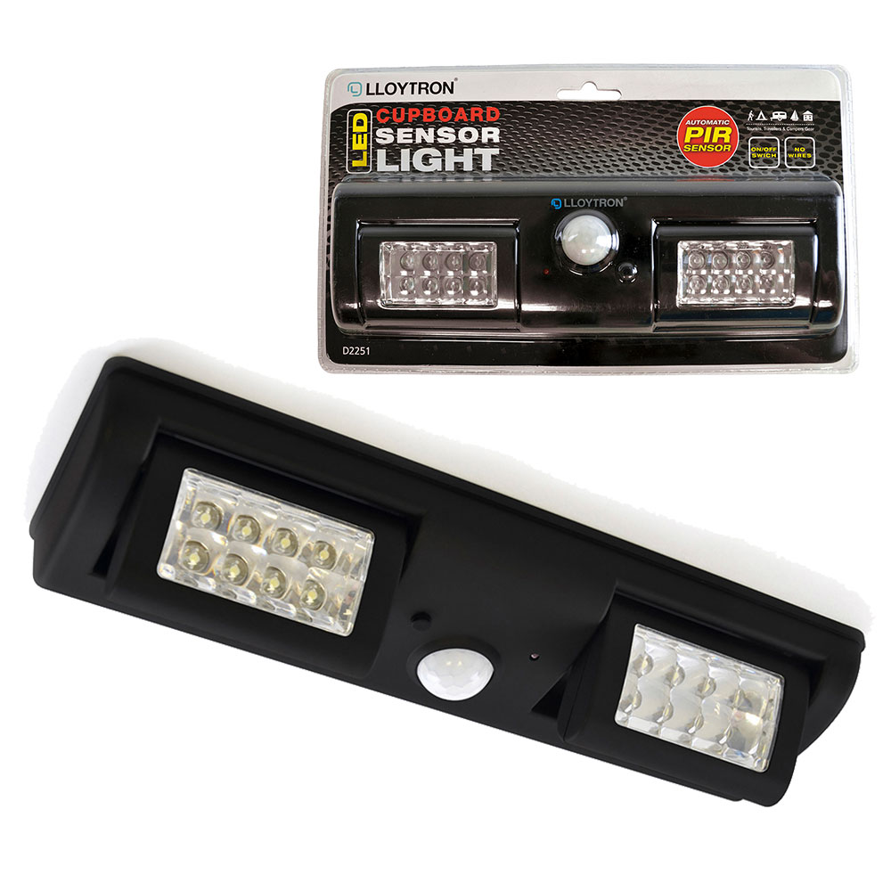 Lloytron 16 x LED Cupboard Sensor Light - Black