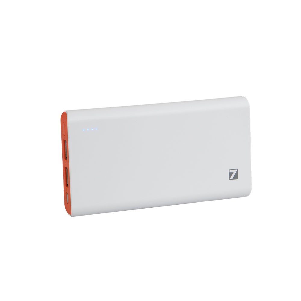 7dayshop 10,000mAh Dual USB PowerBank External Battery Power Pack - White & Orange