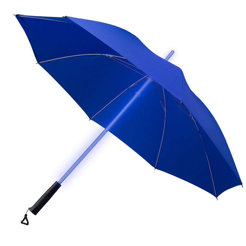 7dayshop LED Multi Colour Changing Umbrella with Built in LED Torch- Blue Canopy