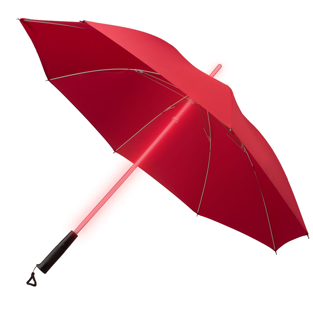 7dayshop LED Multi Colour Changing Umbrella with Built in LED Torch- Red Canopy
