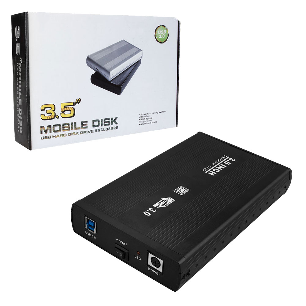 7dayshop 3.5” SATA SuperSpeed USB 3.0 Enclosure Caddy - Black