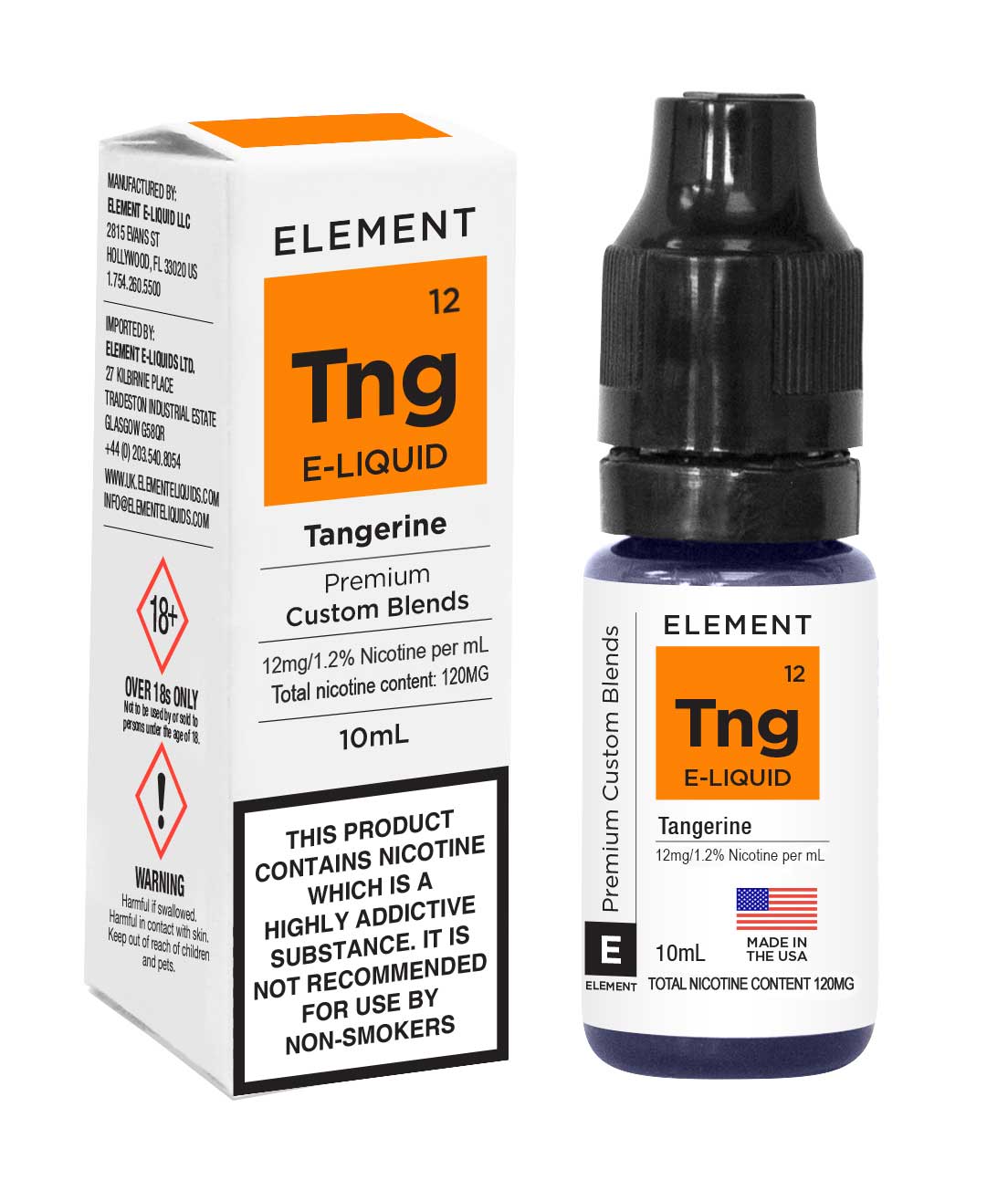 Element E-liquid Tangerine 10ml - 12mg Nicotine
