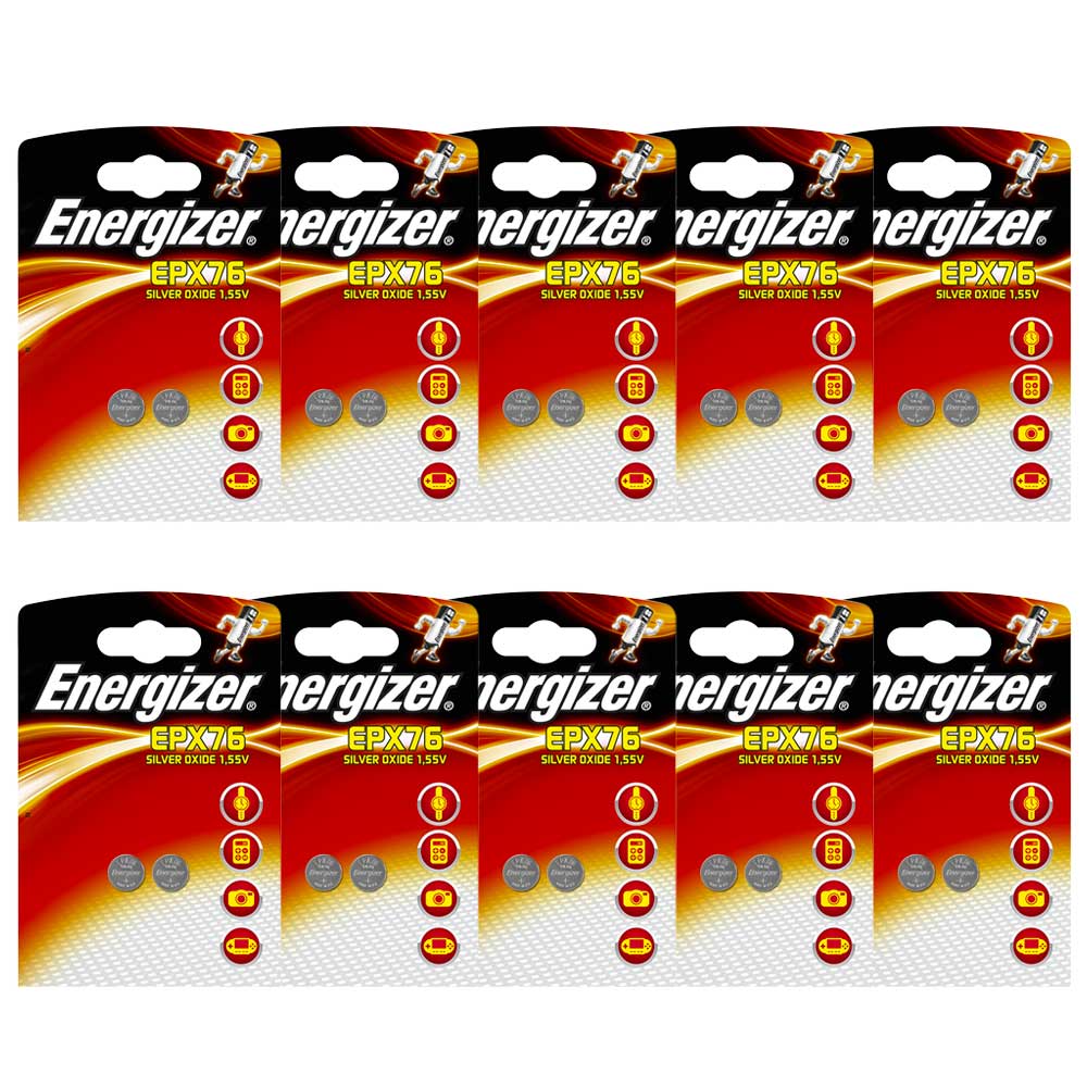 Energizer A76 LR44 AG13 SR44 Alkaline Button Cell Batteries - Extra Value 20 Pack