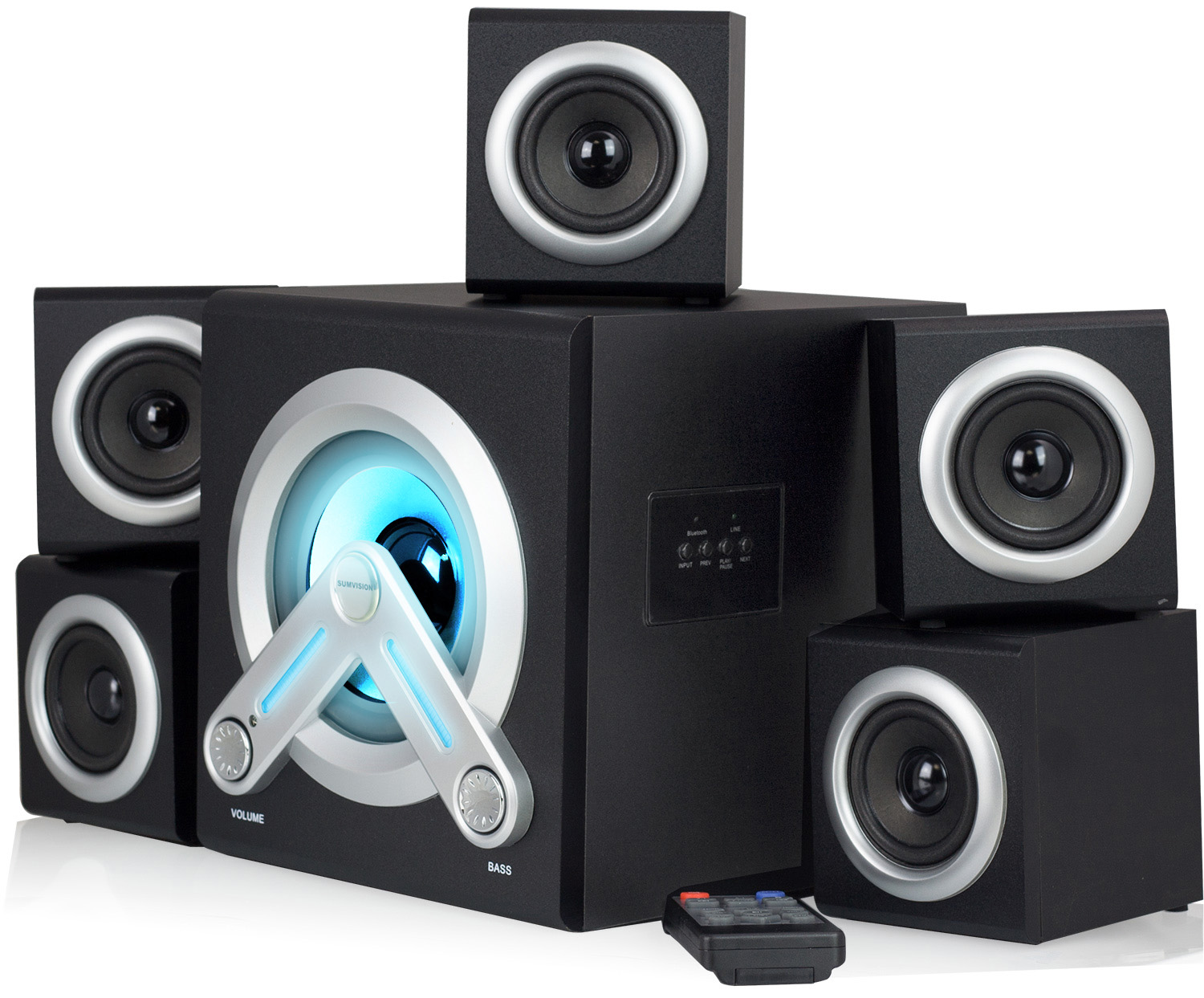 Refurbished Sumvision V-Cube 5.1 Surround Sound Computer Cinema Speaker System Inc Bluetooth and AUX