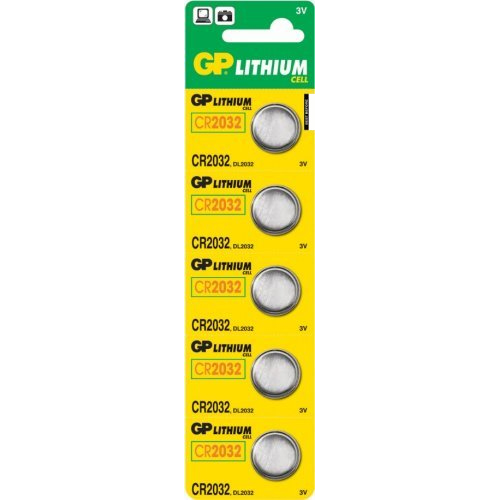 GP CR2032 Lithium Coin Cell Batteries - Pack of 5