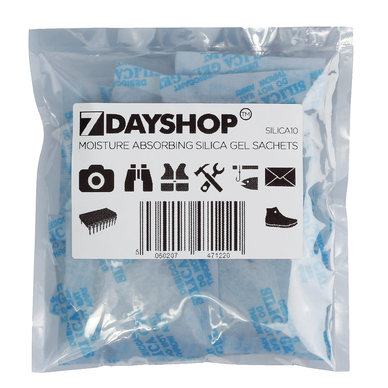 7dayshop Silica Gel Moisture Absorbing Dehumidifier Sachets, Packs, Bags: 10g Bag - 10 Pack