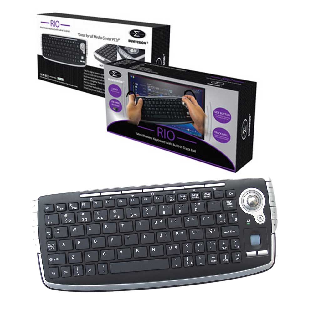 Sumvision Rio 2.4GHz Wireless Mini Multi-Media Keyboard with Built-in Track Ball for XBMC Android TV