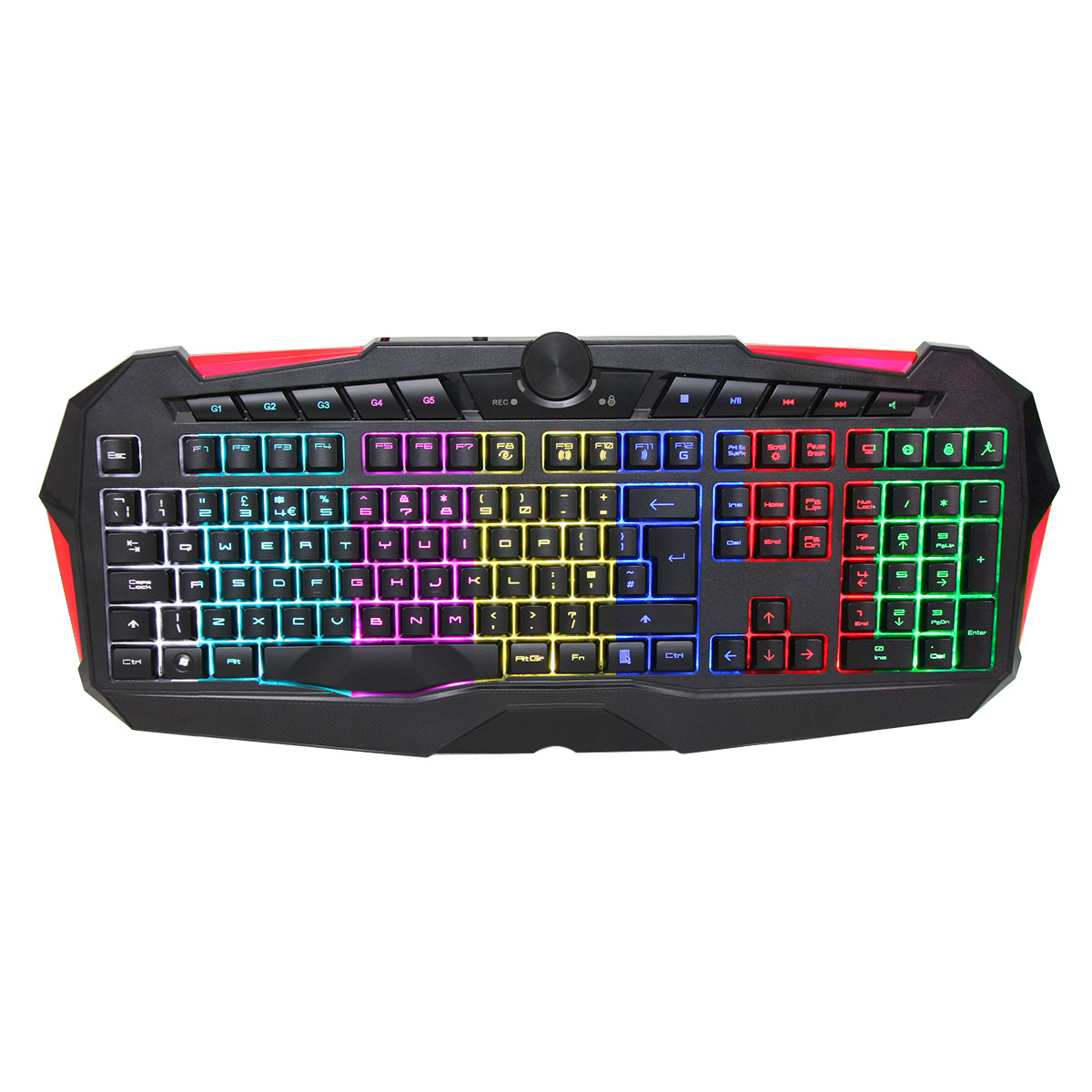Powercool RG-100 Gaming Keyboard 7 Colour Backlight Macro Programmable Keys - USB