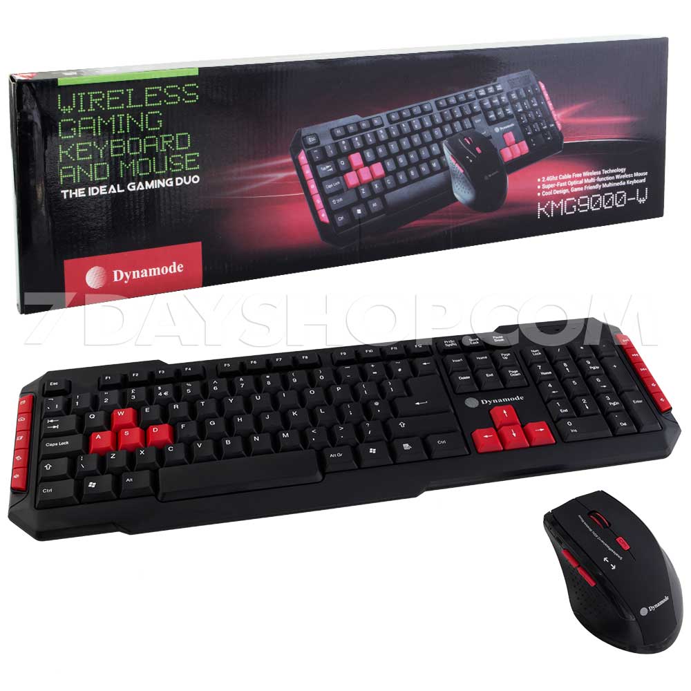 Dynamode 2.4Ghz Wireless Gaming Keyboard And Optical Mouse Set Combo KMG9000-W