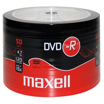 Maxell DVD-R 16x Recordable Discs - 4.7GB 120min - 50 Pack