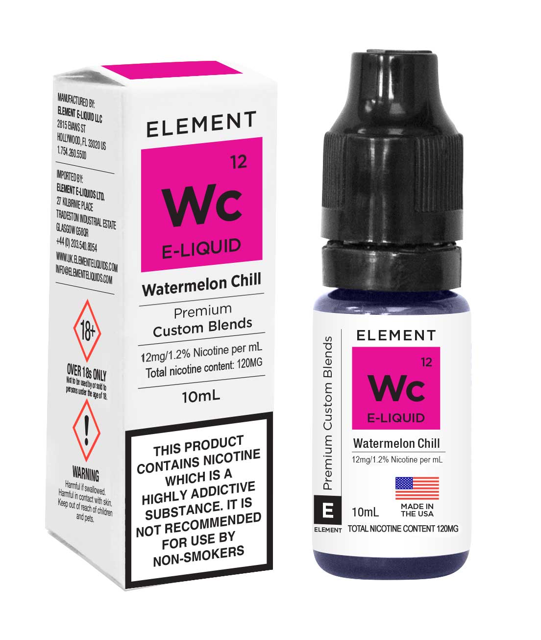 Element E-liquid Watermelon Chill 10ml - 12mg Nicotine
