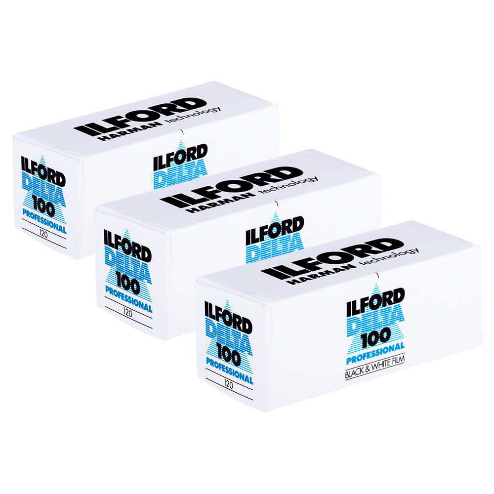 Ilford Delta Professional 100 ASA Medium 120 Roll Film - Black and White Print Film - VALUE 3 PACK