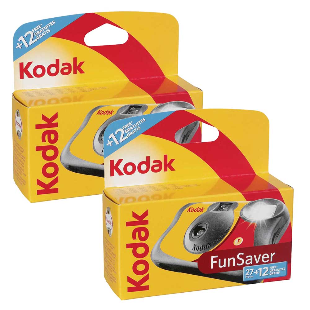 Kodak Fun Saver Disposable Single Use Camera with Flash - 39 Pictures / Exposures - EXTRA VALUE TWIN