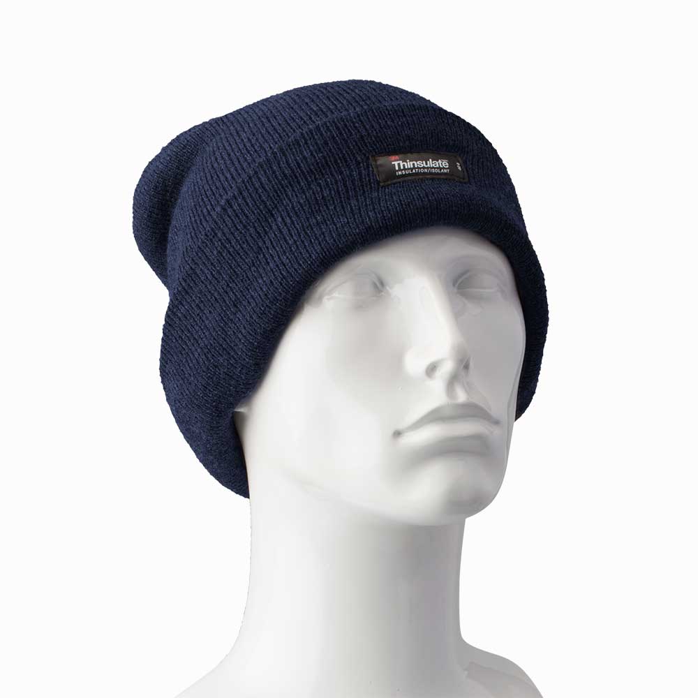 Mens Full Thinsulate Double Layer Acrylic Beanie Hat - Navy