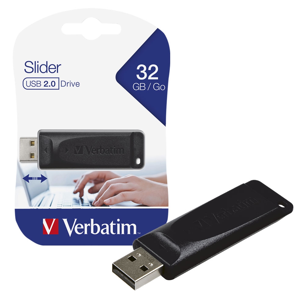 32GB Verbatim Store n Go Slider USB 2.0 Flash Drive USB Memory Stick 32GB eBay