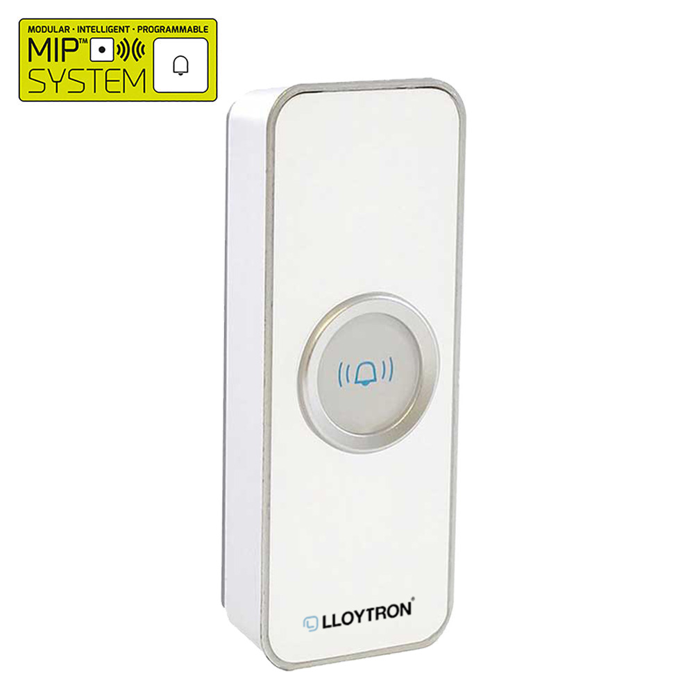 Lloytron Wireless Cordless Door Bell MiP System Accessory - Bell Push Transmitter - White