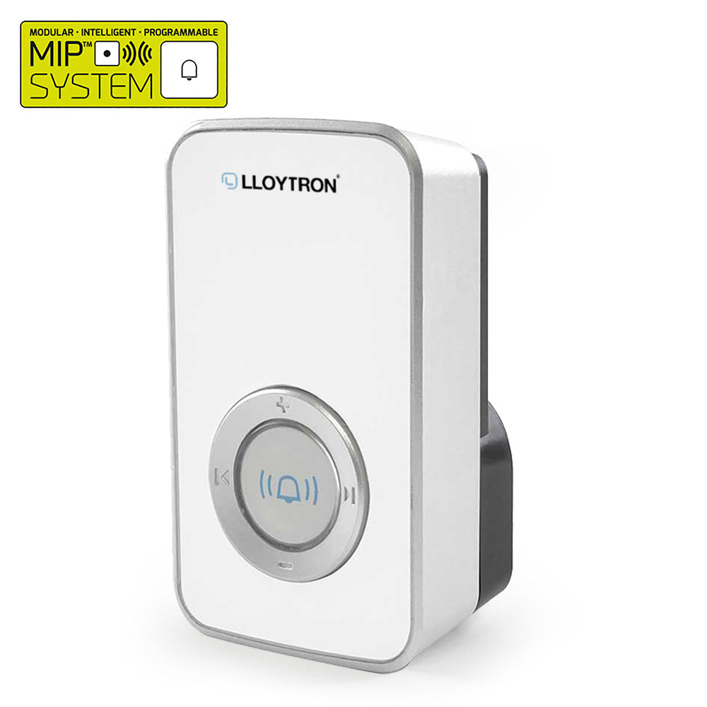 Lloytron Wireless Cordless Door Bell MiP System Accessory - Mains Plug-In 32 Melody Receiver - White