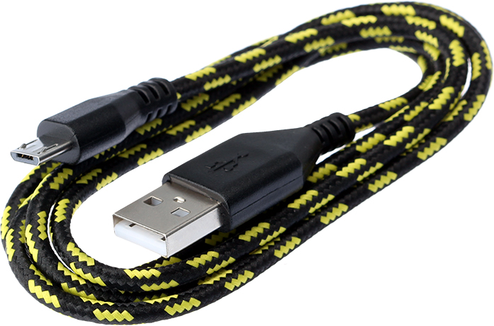 Strong Fabric Braided USB to Micro B USB Data Sync and USB Charging Cable 3M Black