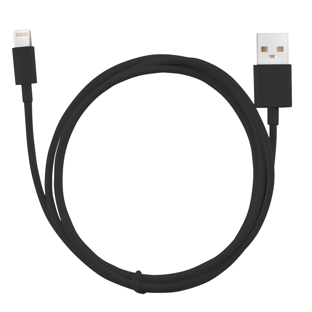 7dayshop MFI PVC Round Cable For Apple iPhone SE / 7 / 7 Plus / 6 / 6 Plus / 6S / 6 Plus - 1M - Blac