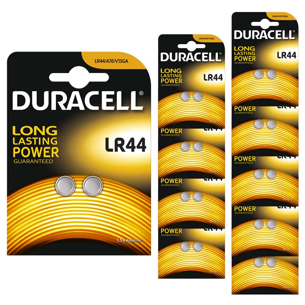 Duracell LR44 A76 V13GA AG13 357 SR44 Alkaline Button Cell Batteries - Extra Value 20 Pack