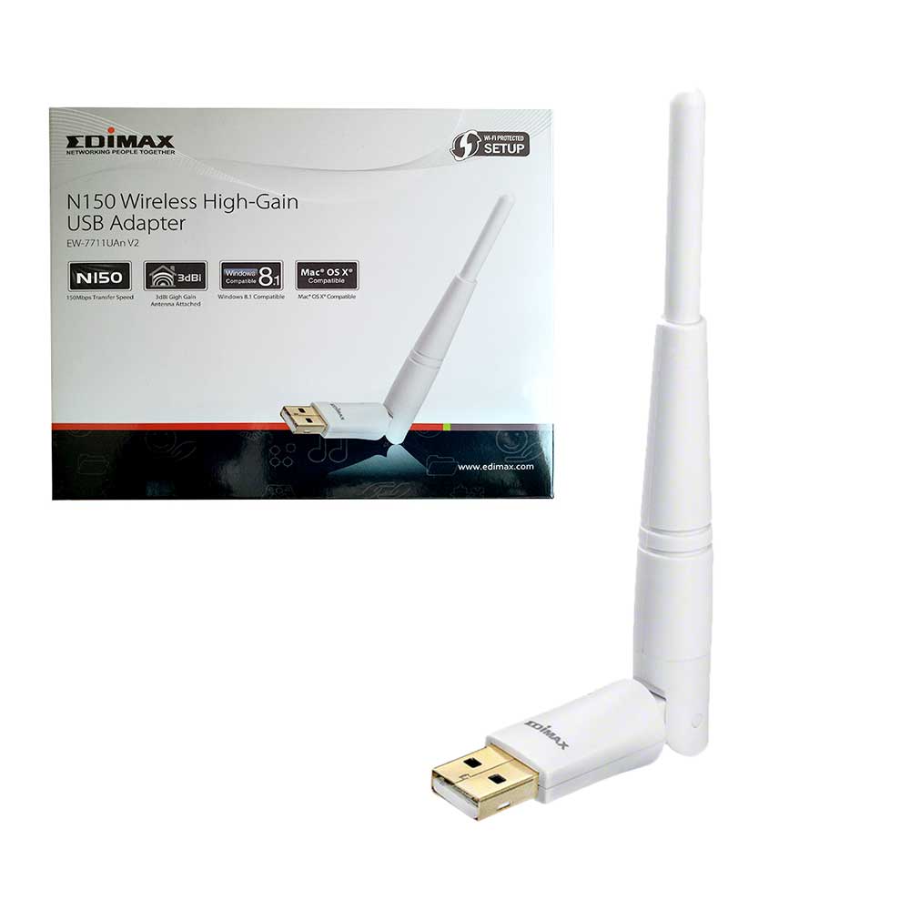 Edimax 150Mbps Wireless nLITE 3dBi High Gain USB Adapter - EW-7711UAN v2