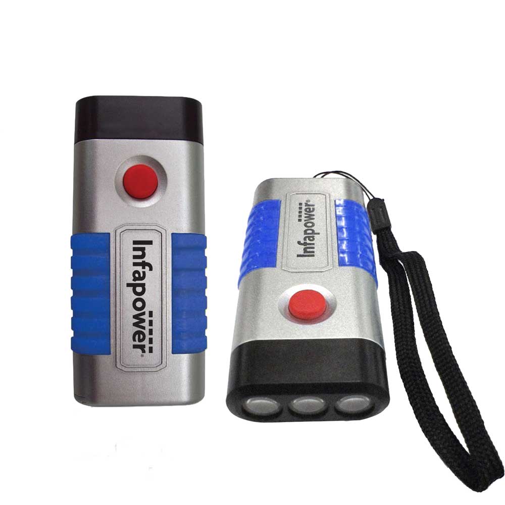 Infapower Super Bright 3 LED Small Pocket Hand Torch Includes Batteries - Blue