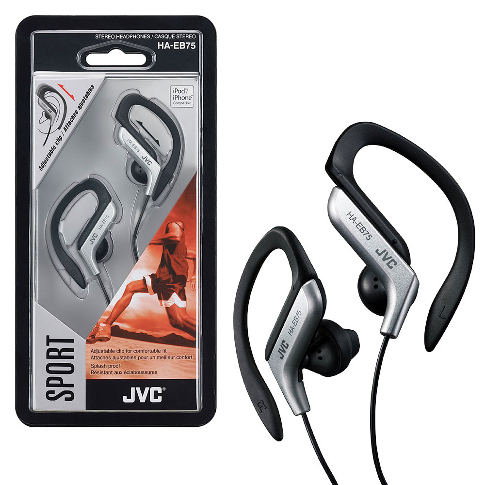 JVC Sports Ear Clip Earphones with Adjustable Clip - Silver