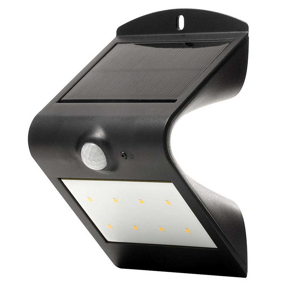Luceco LEXS30B30-01 Solar Guardian LED PIR Wall Light - Black