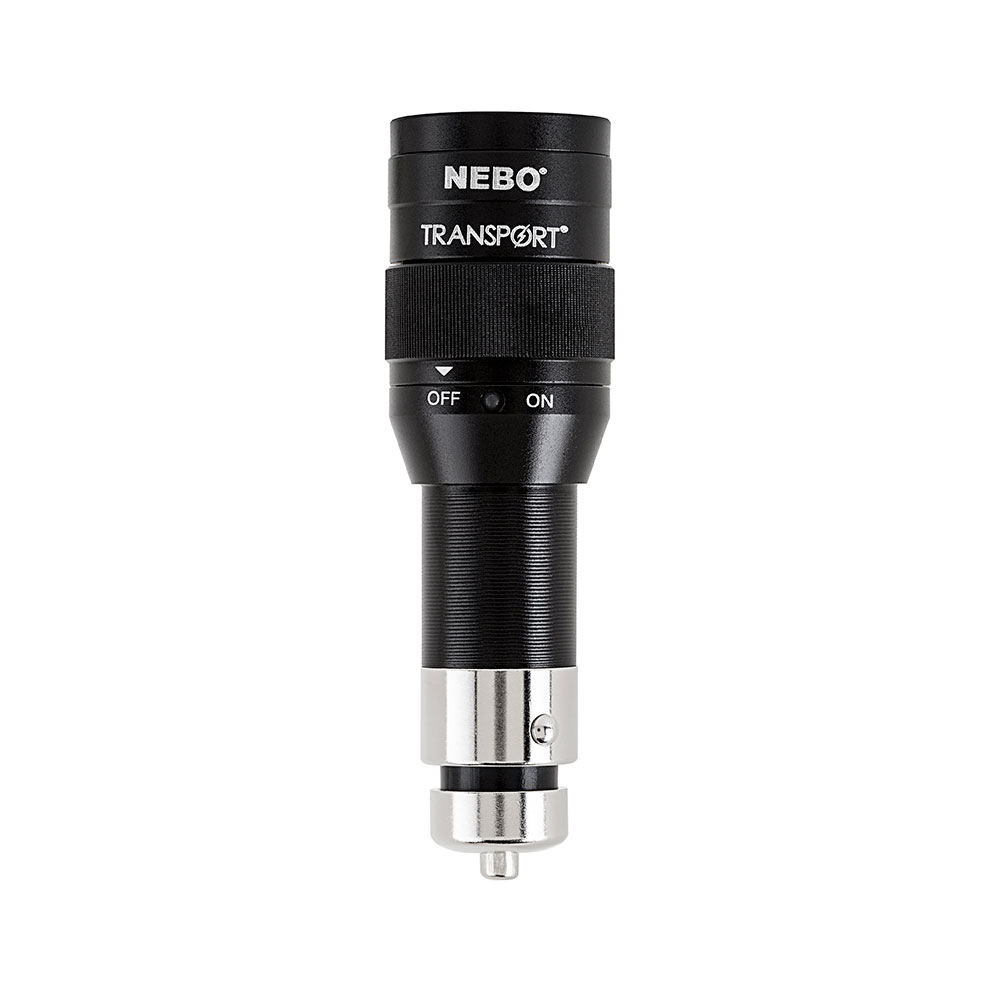Nebo Transport - 12v Cigarette Lighter Rechargeable 125 Lumen LED Torch Flashlight - Black