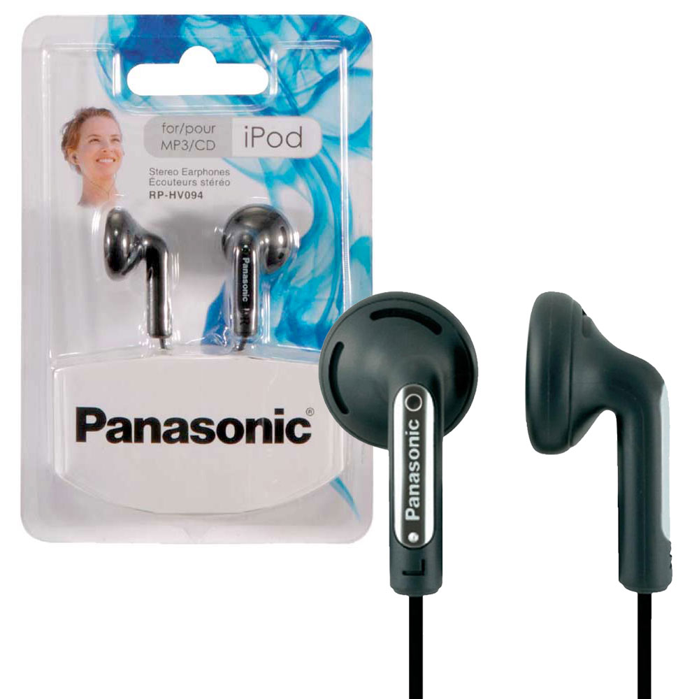 Panasonic RP-HV094E-K In-Ear Stereo Earphones Headphones For iPhone/iPod/MP3