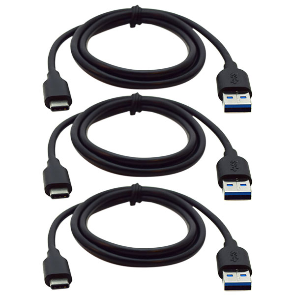 1m USB 3.0 Type-c male to USB 3.0 A Charging data cable for Samsung, Sony, LG etc - Value 3 Pack